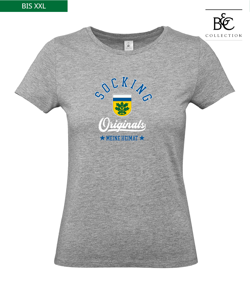 B&C Damen T-Shirt Sports Grey "Jacob"