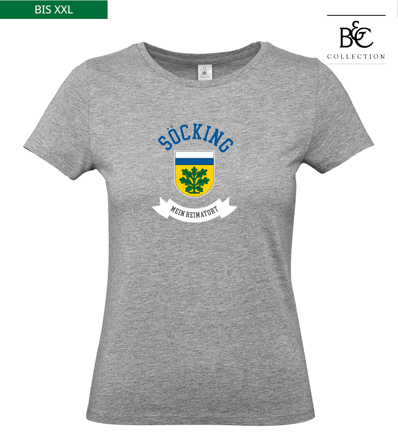 B&C Damen T-Shirt Sports Grey "Bono"