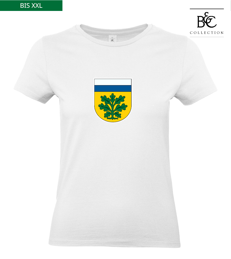 B&C Damen T-Shirt White "Anton Frontprint"