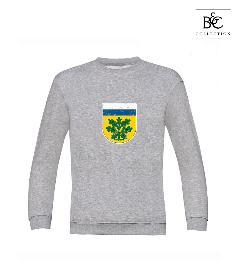 B&C Kinder Sweatshirt Heather Grey "Uwe Frontprint"