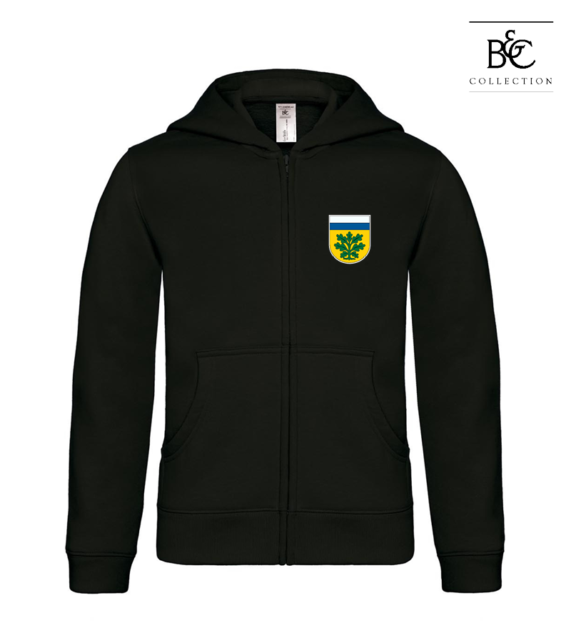 B&C Kinder Zipped Hoodie Black "Anton"