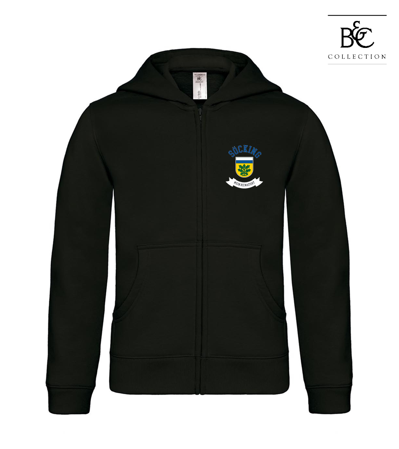B&C Kinder Zipped Hoodie Black "Bono"