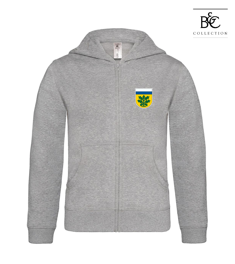 B&C Kinder Zipped Hoodie Heather Grey "Anton"