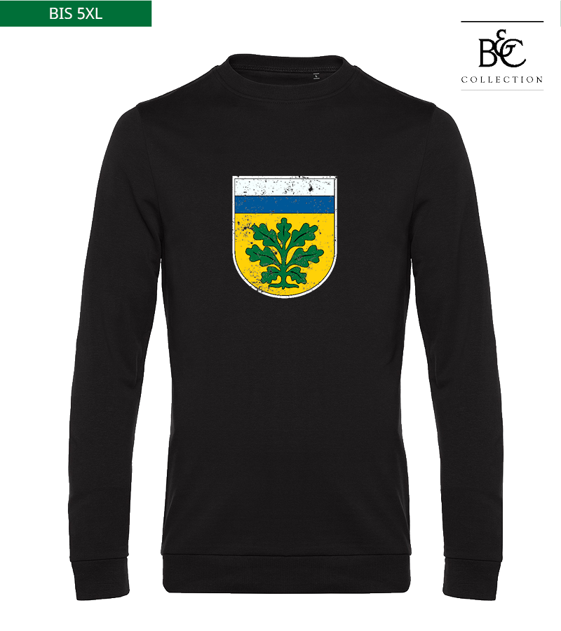 B&C Herren Sweatshirt Black Pure "Uwe Frontprint"