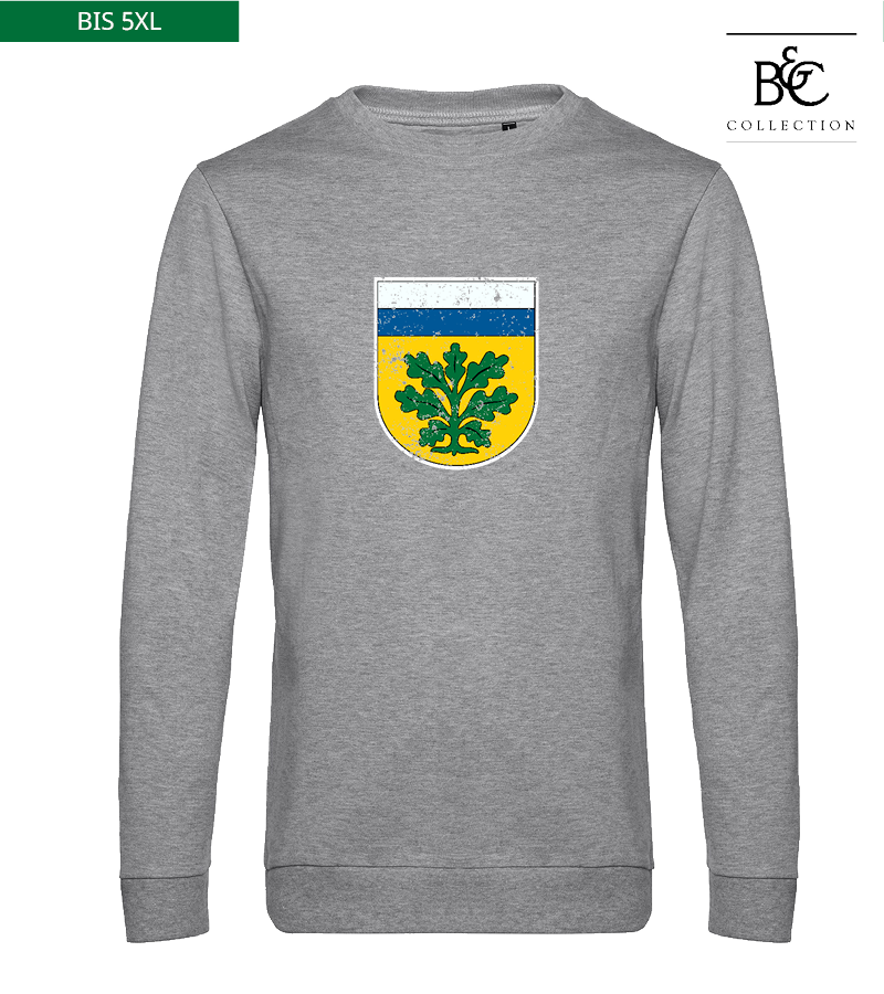 B&C Herren Sweatshirt Heather Grey "Uwe Frontprint"