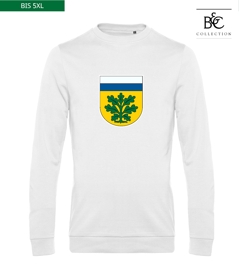 B&C Herren Sweatshirt White "Anton Frontprint"