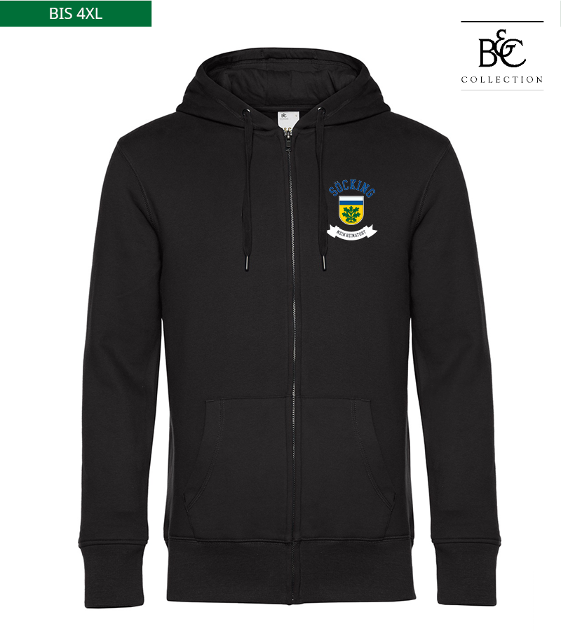 B&C Herren Zipped Hoodie Black Pure "Bono"