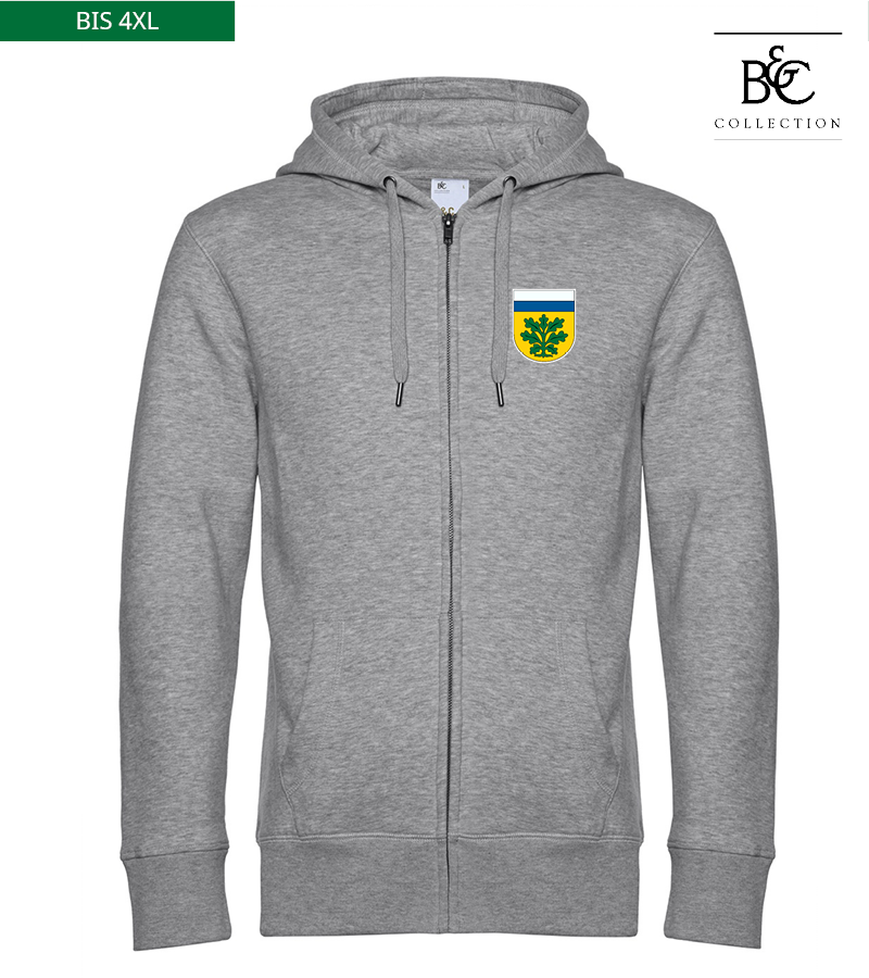 B&C Herren Zipped Hoodie Heather Grey "Anton"