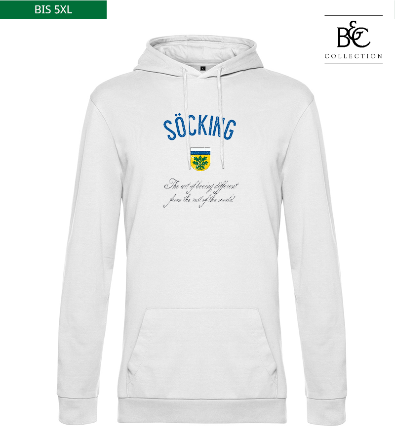 B&C Herren Hoodie White "Isack"