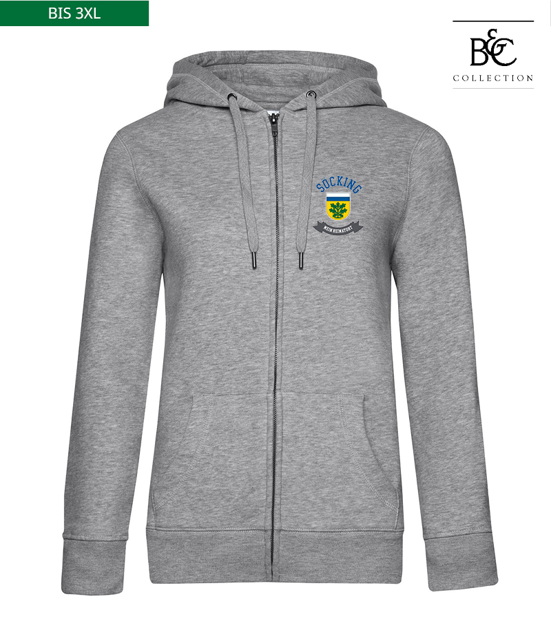 B&C Damen Zipped Hoodie Heather Grey "Bono"