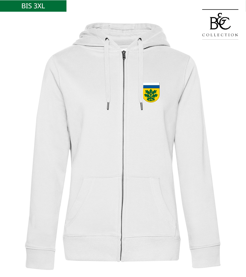 B&C Damen Zipped Hoodie White "Anton"
