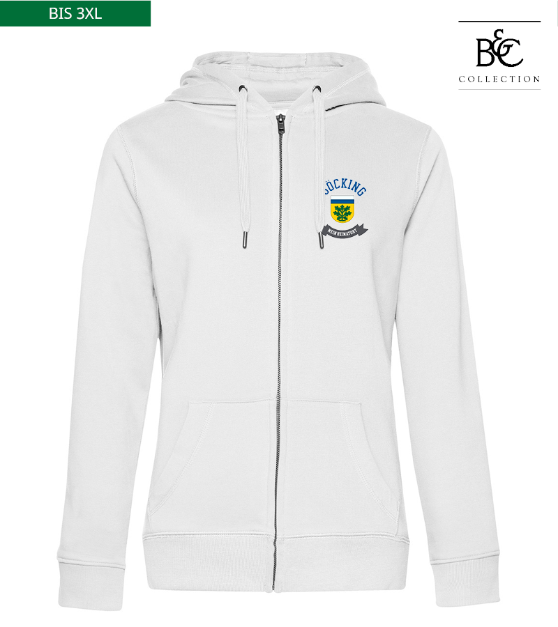 B&C Damen Zipped Hoodie White "Bono"