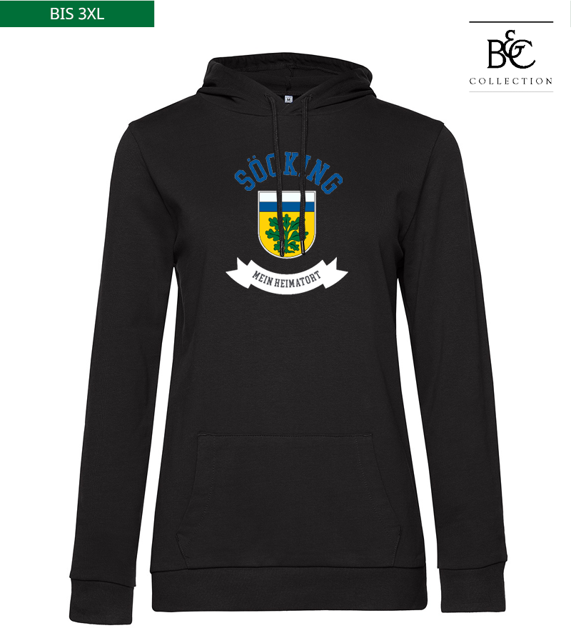 B&C Damen Hoodie Black Pure "Bono"