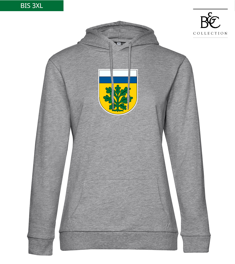 B&C Damen Hoodie Heather Grey "Anton Frontprint"