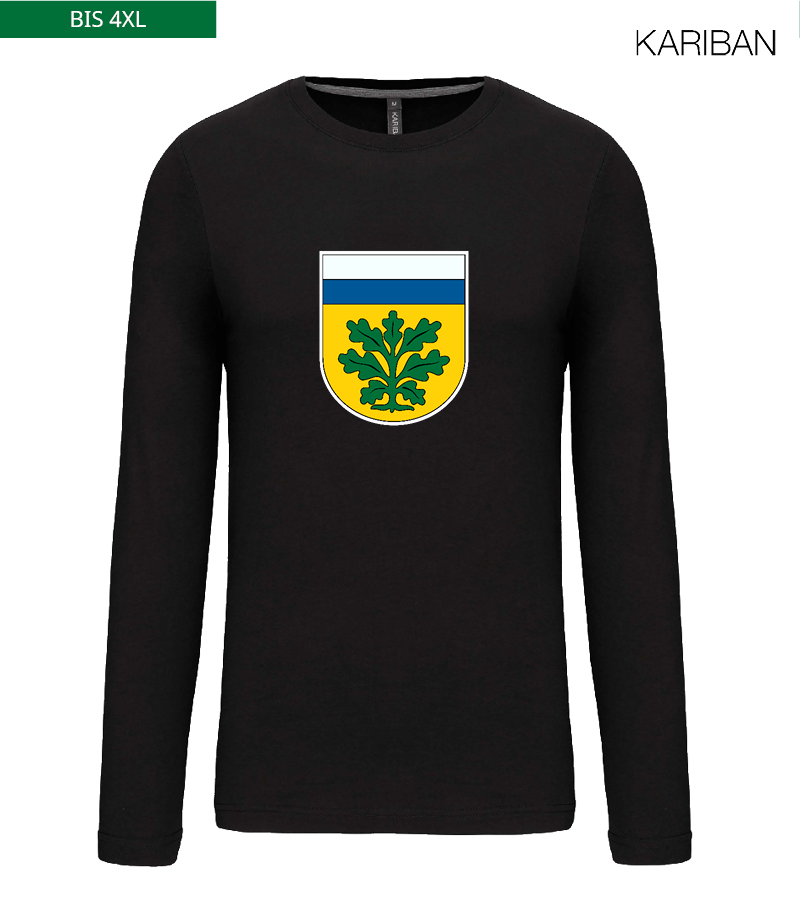 Kariban Herren Langarmshirt Black "Anton Frontprint"