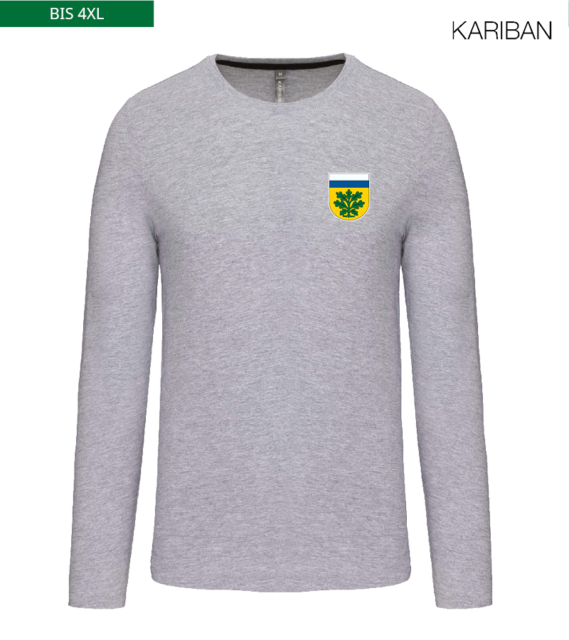 Kariban Herren Langarmshirt Oxford Grey "Anton"
