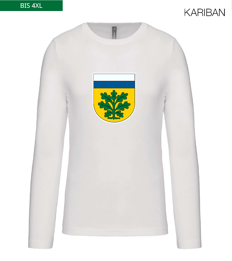 Kariban Herren Langarmshirt White "Anton Frontprint"