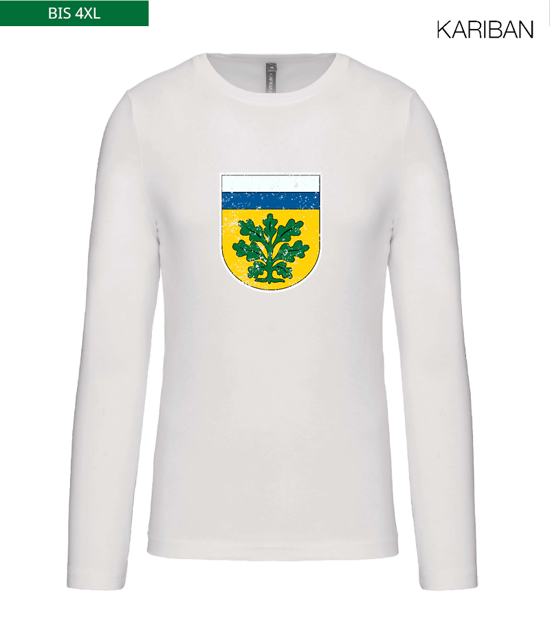 Kariban Herren Langarmshirt White "Uwe Frontprint"