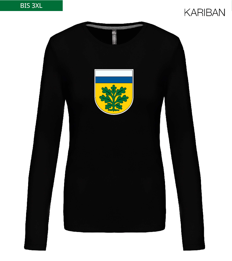 Kariban Damen Langarmshirt Black "Anton Frontprint"
