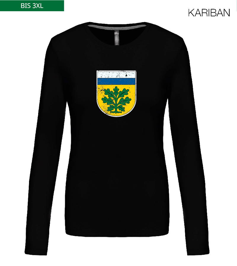 Kariban Damen Langarmshirt Black "Uwe Frontprint"
