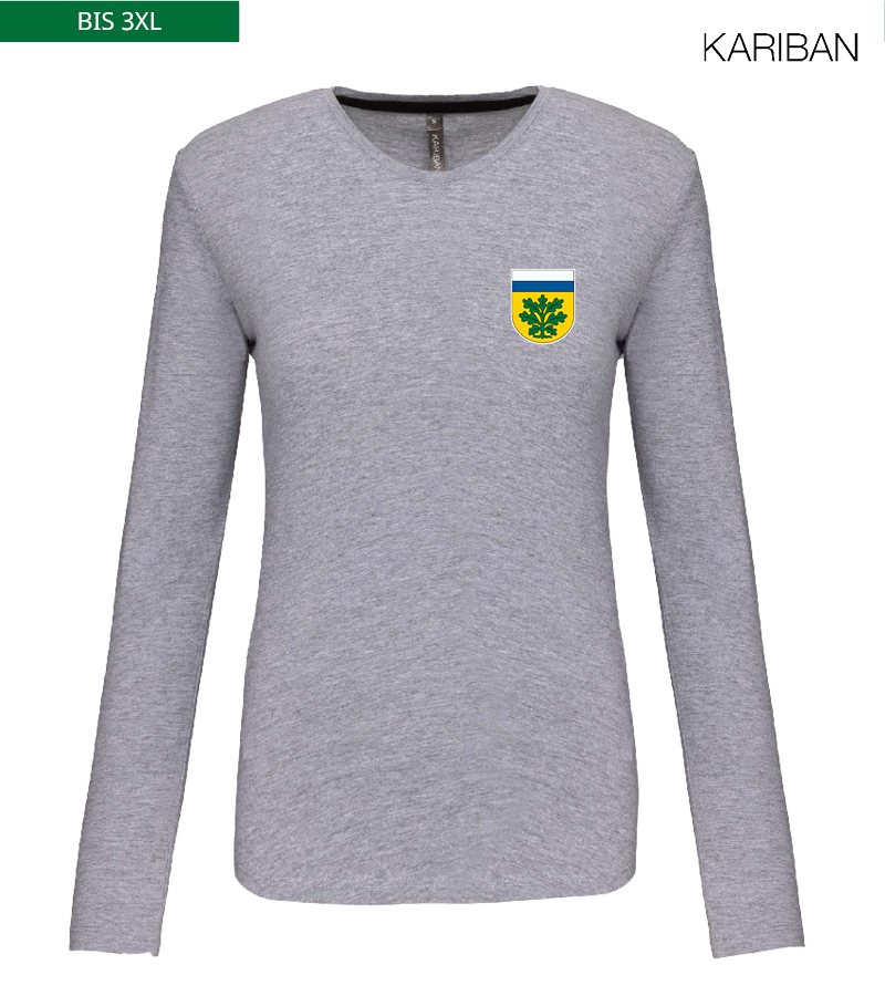 Kariban Damen Langarmshirt Oxford Grey "Anton"