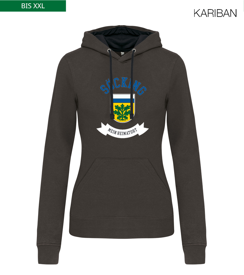 Kariban Damen Hoodie Dark Grey Black "Bono"