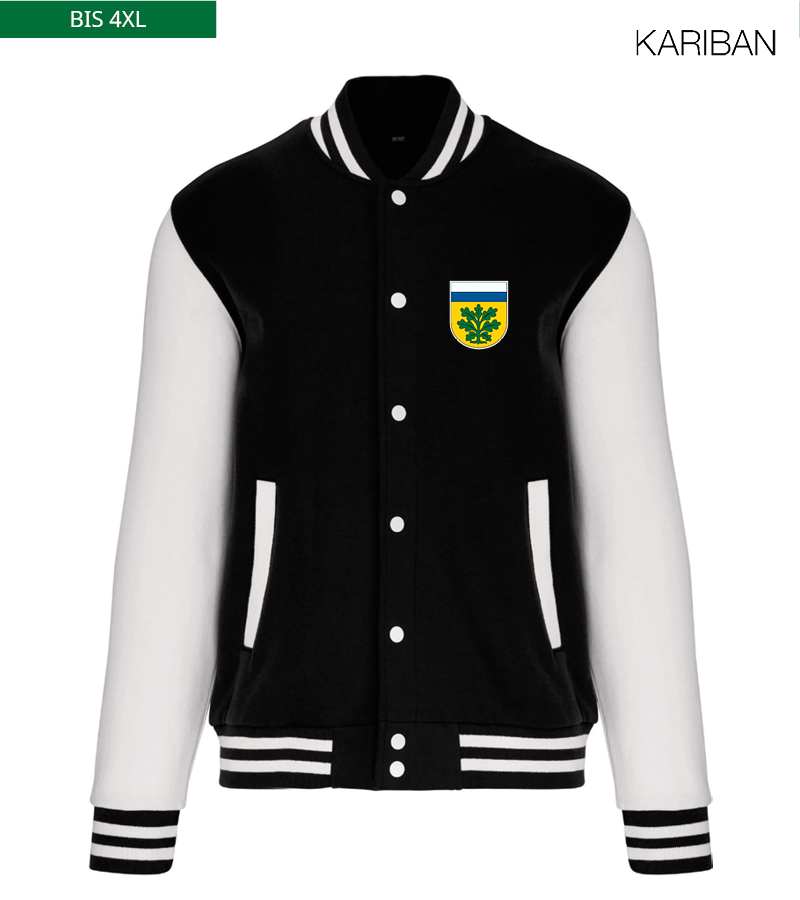 Kariban Unisex Collegejacke Black White "Anton"