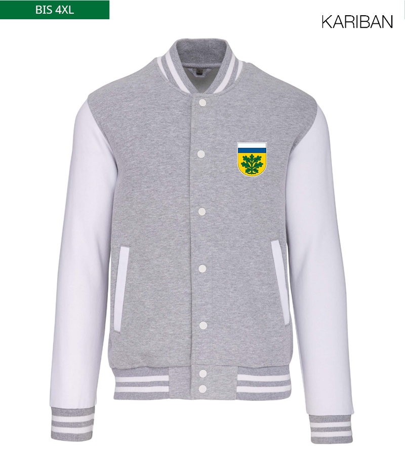Kariban Unisex Collegejacke Oxford-Grey White "Anton"
