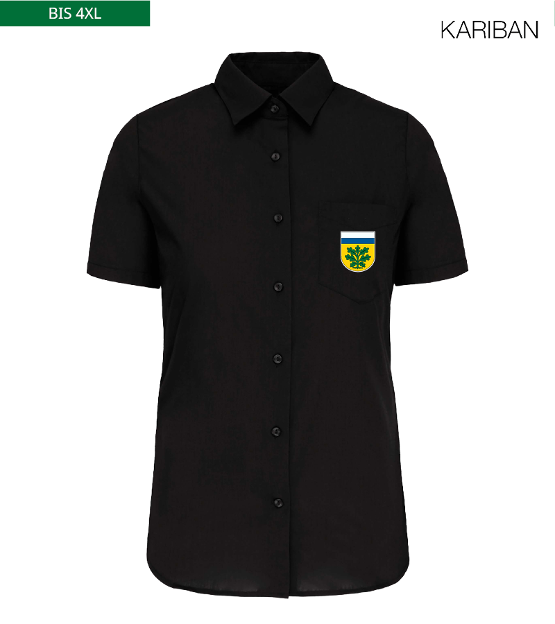 Kariban Damen Kurzarmbluse Black "Anton"