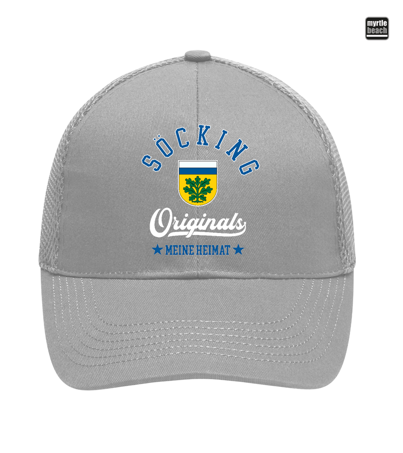 Myrtle Beach Unisex 6 Panel Air Mesh Cap Light Grey "Jacob"
