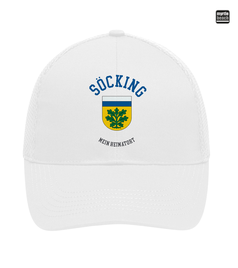 Myrtle Beach Unisex 6 Panel Air Mesh Cap White "Bono"