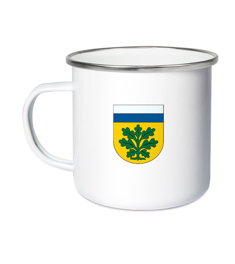Emailletasse White Silver "Anton" B