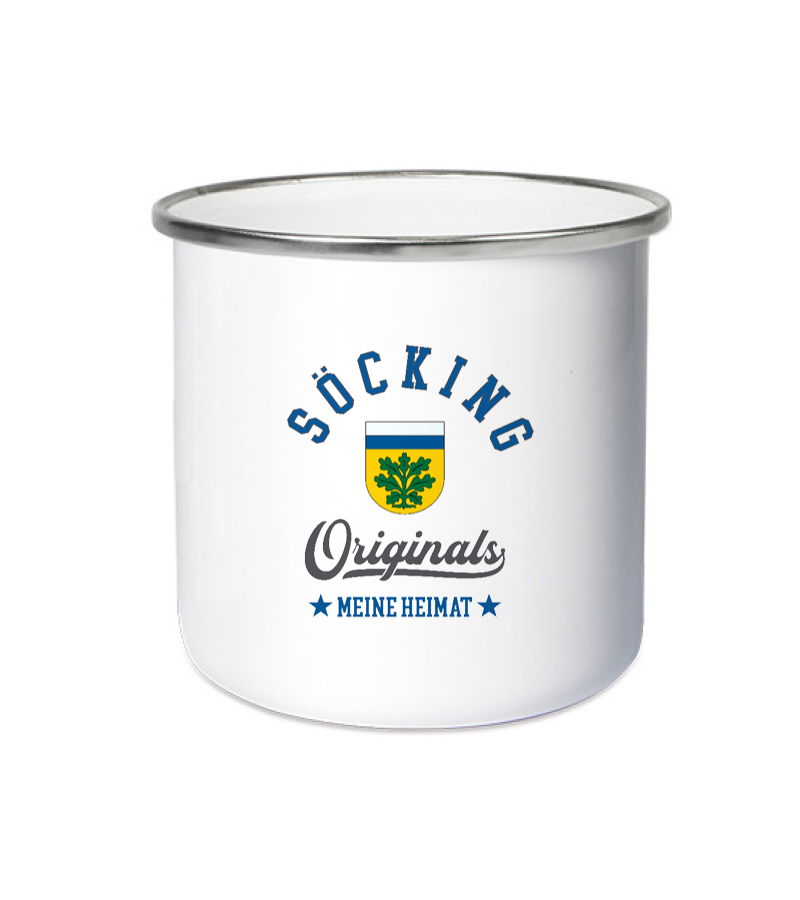 Emailletasse White Silver "Jacob" A